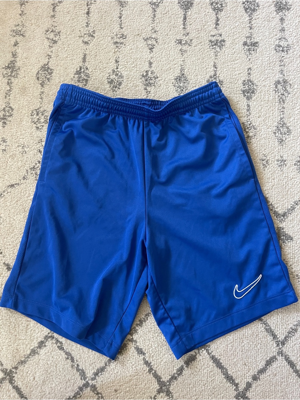 Nike Blue Boys' Athletic Shorts with White Swoosh